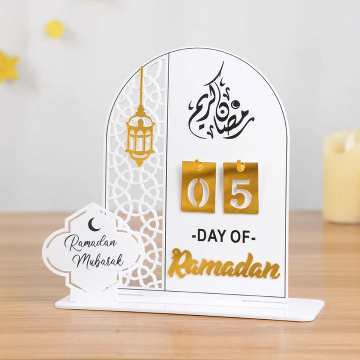 Acrylic Ramadan Countdown Calendar Gifts Day of Ramadan Calendar with Replacing Number 2025 Eid Mubarak Home Decoration Ornament